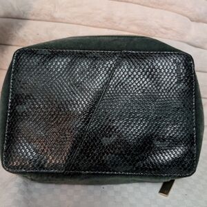 Olive Green Textured Cosmetics Bag